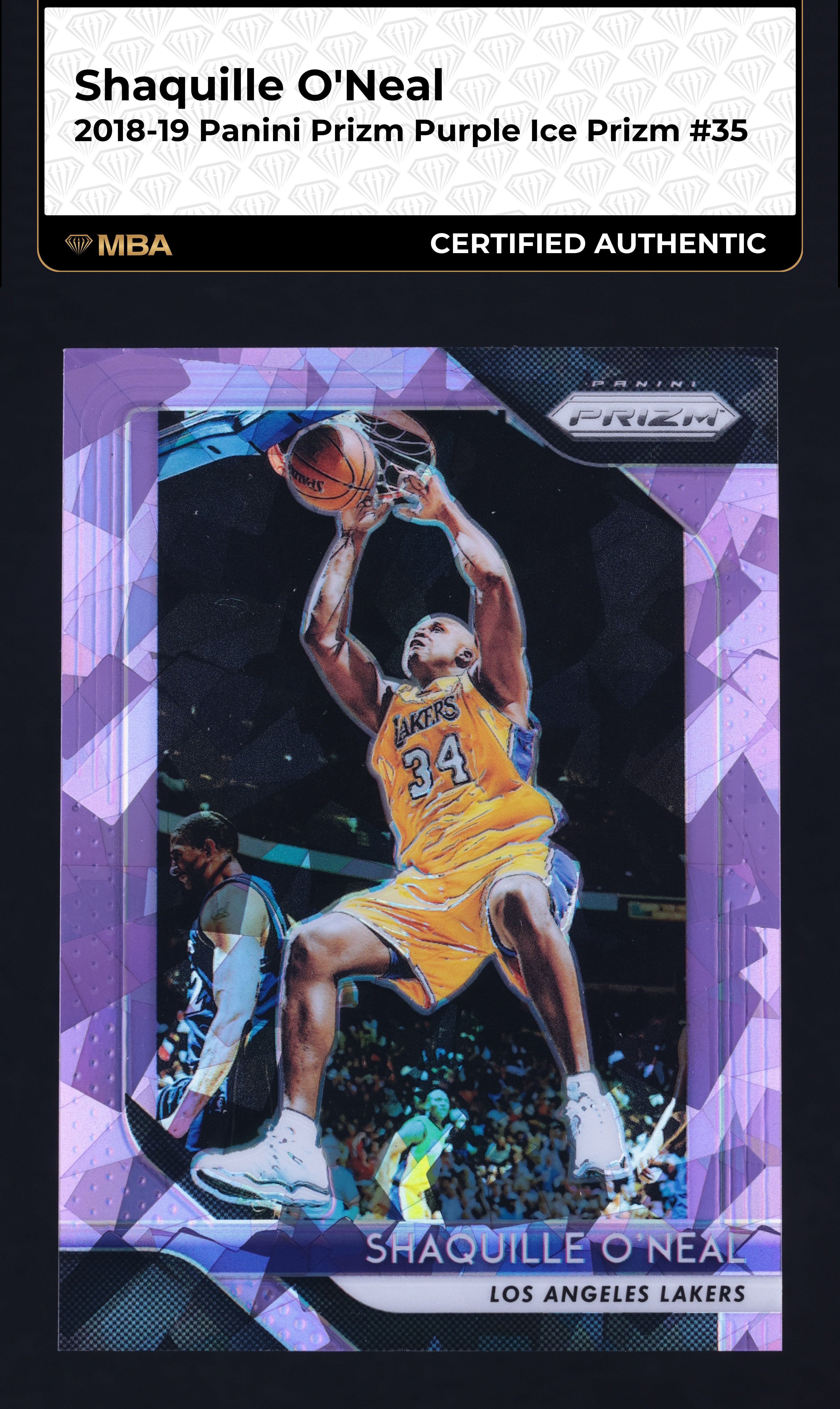 2018 Panini Prizm Purple Ice Shaquille O'Neal /149 #35 MBA AUTH