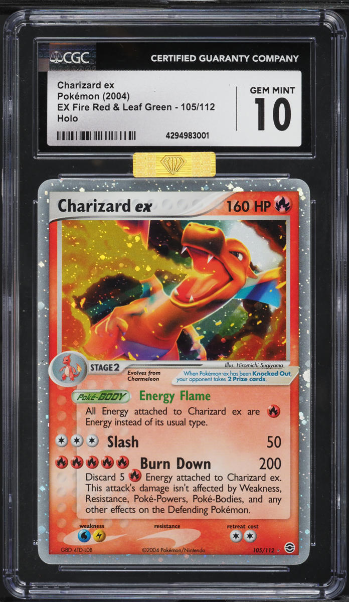 2004 Pokemon EX Fire Red & Leaf Green Holo Charizard ex #105 MBA CGC 10 GEM MINT