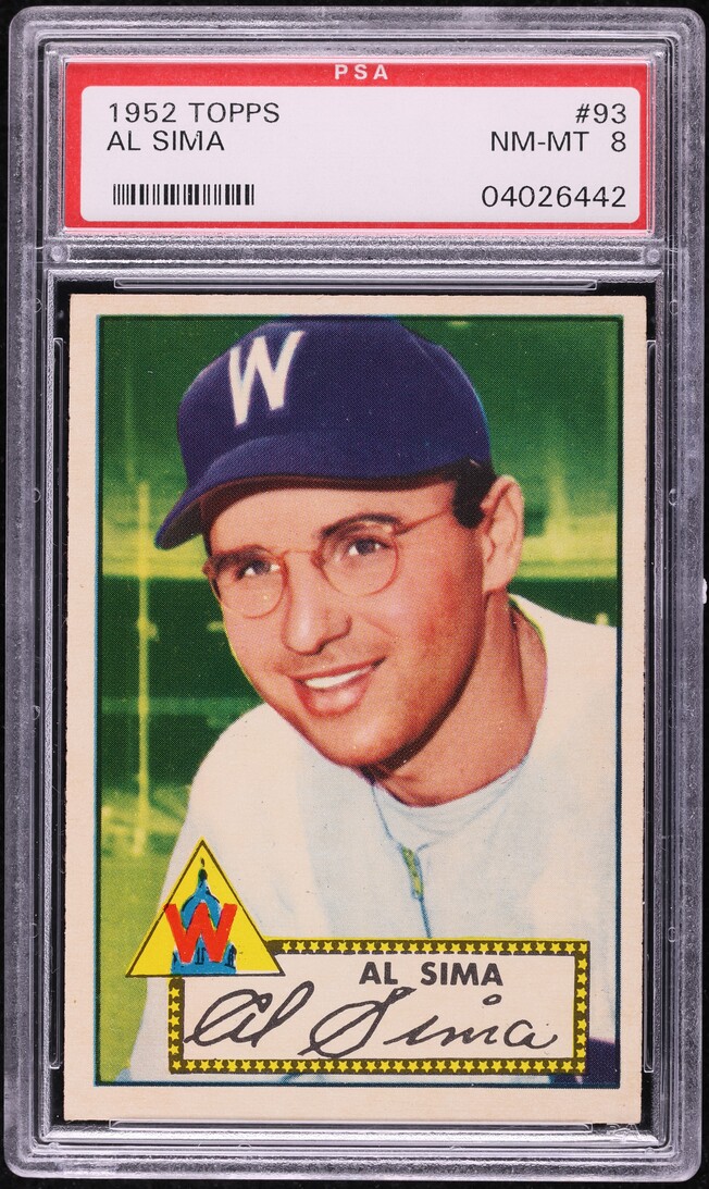 1952 Topps Al Sima #93 PSA 8 NM-MT