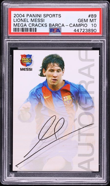 2004 Panini Sports Mega Cracks Barca Campio Lionel Messi ROOKIE #89 PSA 10 GEM MINT