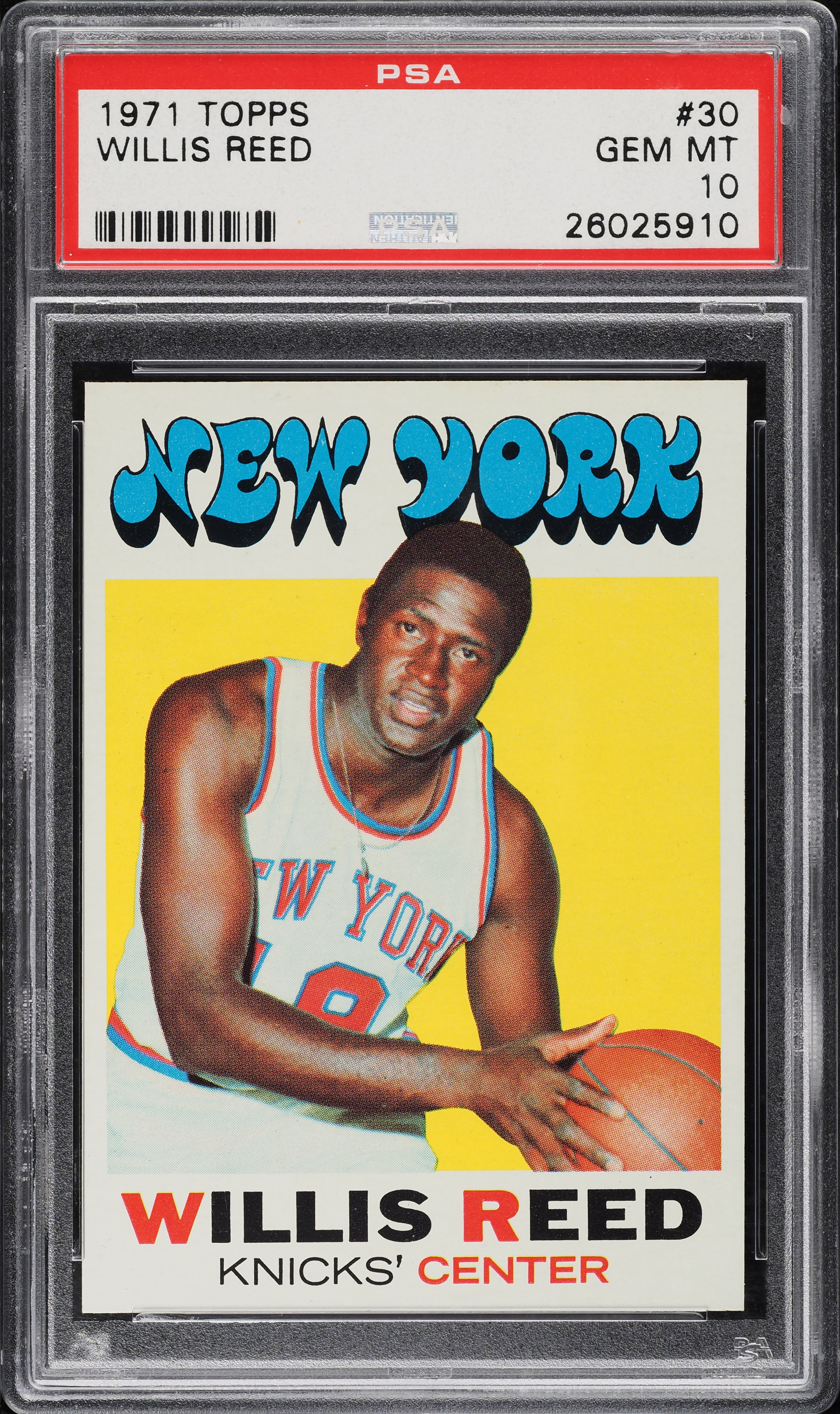 1971 Topps Basketball Willis Reed #30 PSA 10 GEM MINT