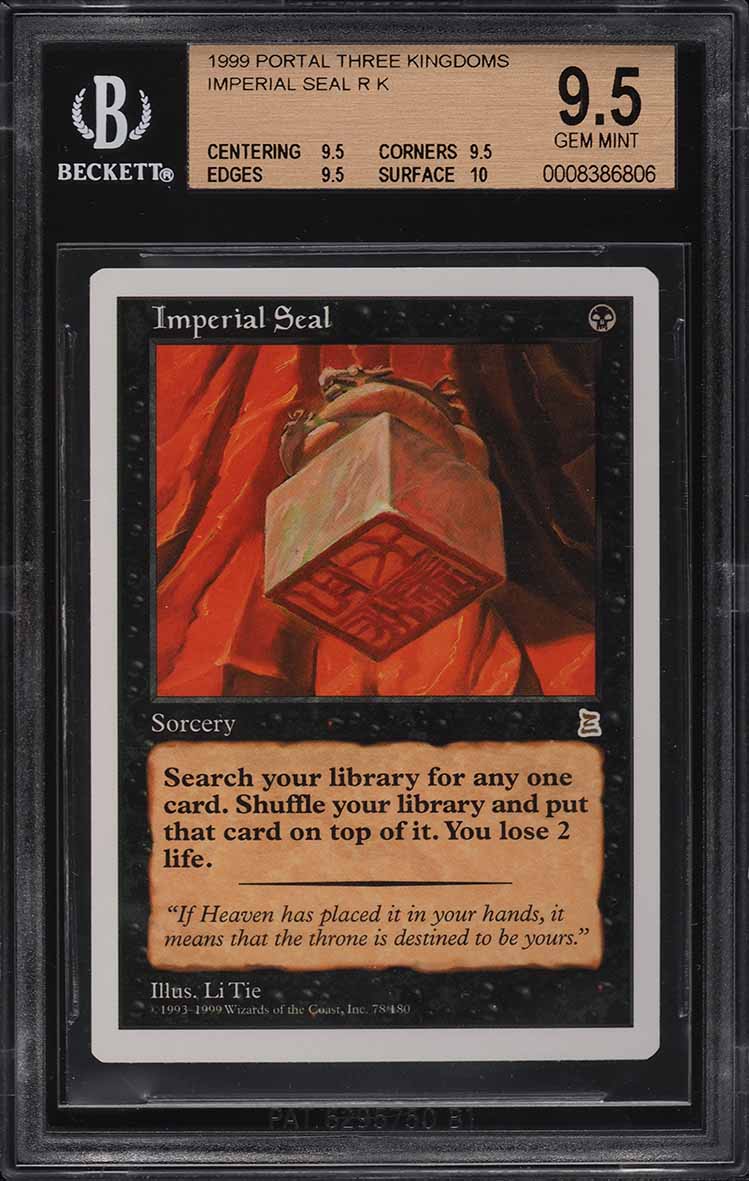 1999 Magic The Gathering MTG Portal Three Kingdoms Imperial Seal R K BGS 9.5 GEM