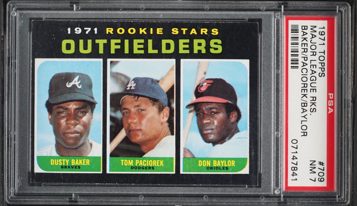 1971 Topps Dusty Baker & Don Baylor SP ROOKIE #709 PSA 7 NRMT