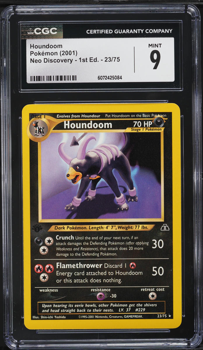 2001 Pokemon Neo Discovery 1st Edition Houndoom #23 CGC 9 MINT