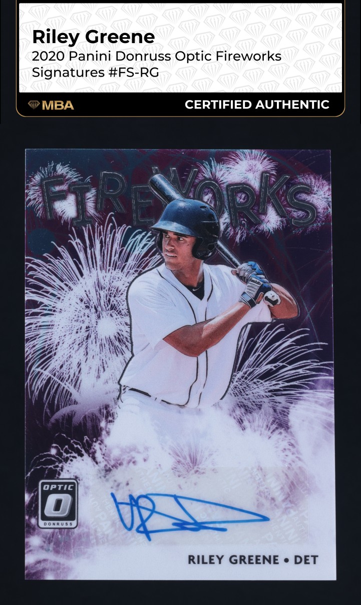 Riley Greene #FS-RG 2020 Donruss Optic Baseball Fireworks Signatures