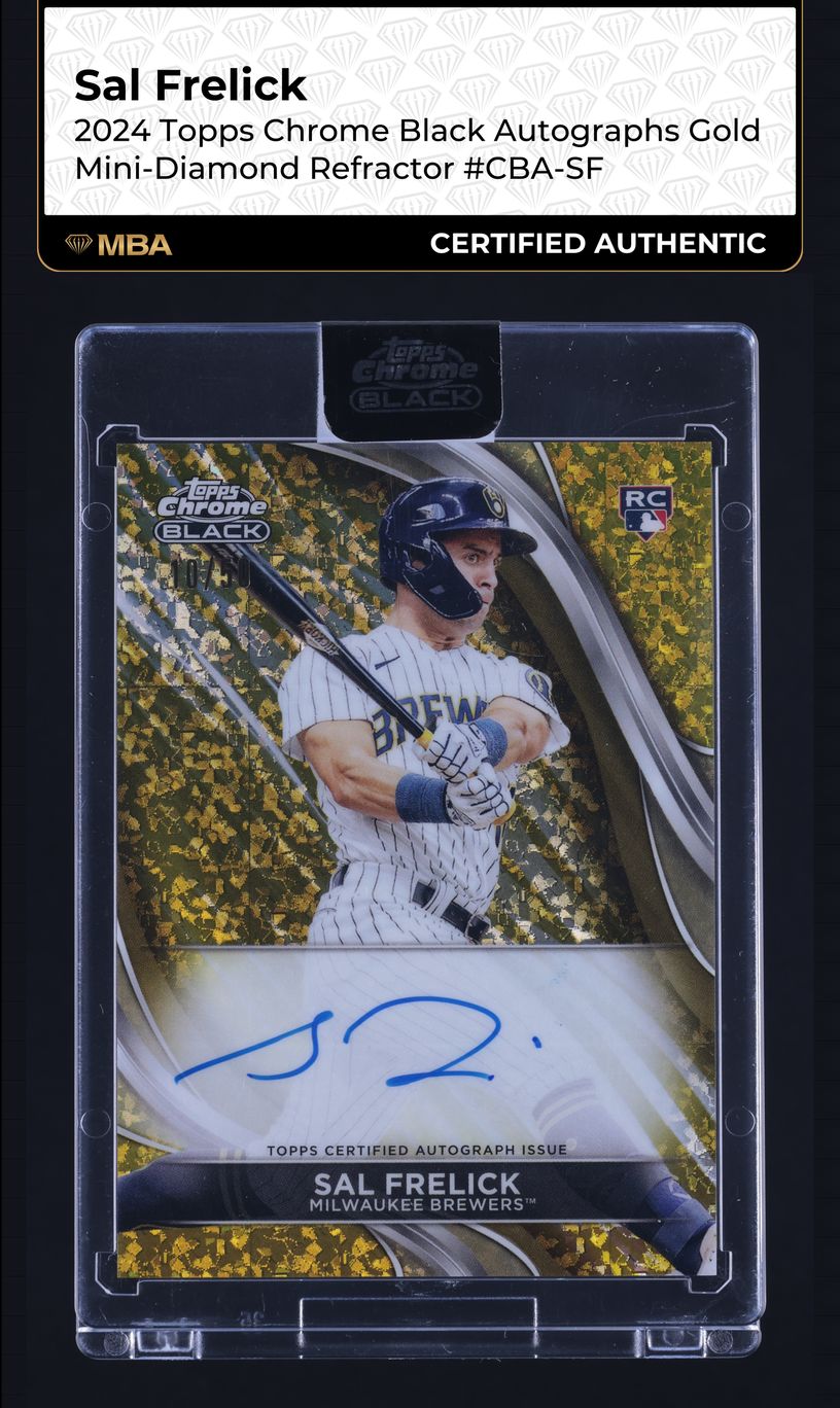 2024 Topps Chrome Black Gold Diamond Refractor Sal Frelick ROOKIE AUTO /50 MBA AUTH