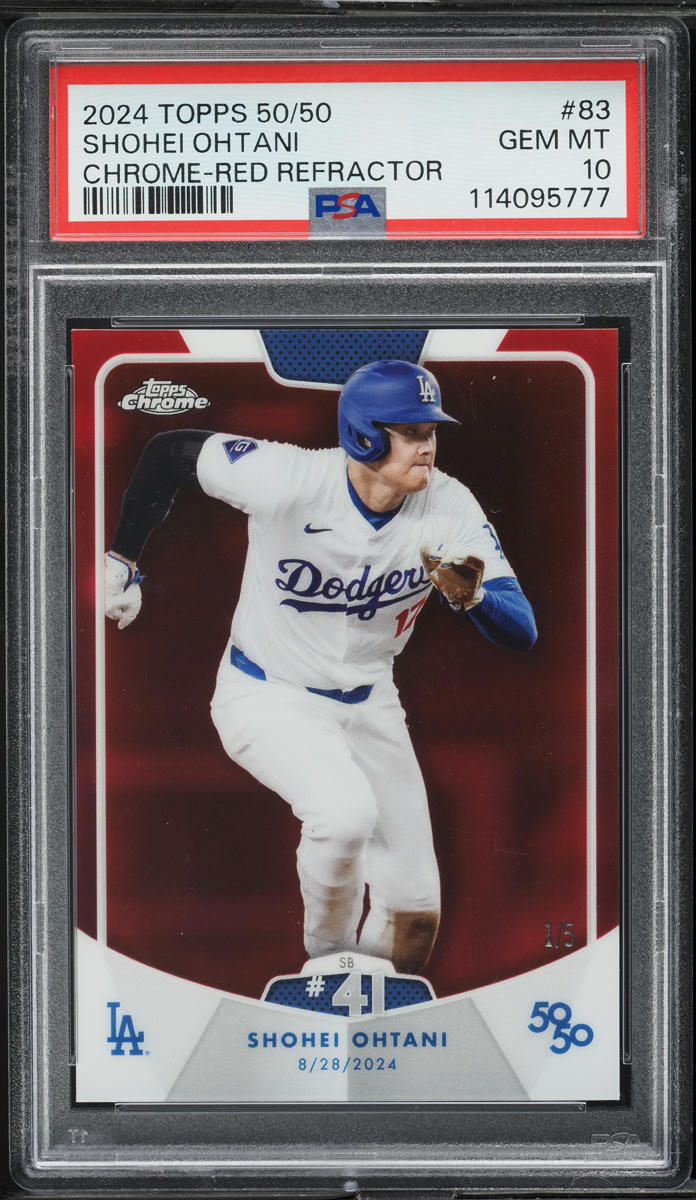 2024 Topps Chrome 50/50 Red Refractor Shohei Ohtani 1/5 #83 PSA 10 GEM MINT