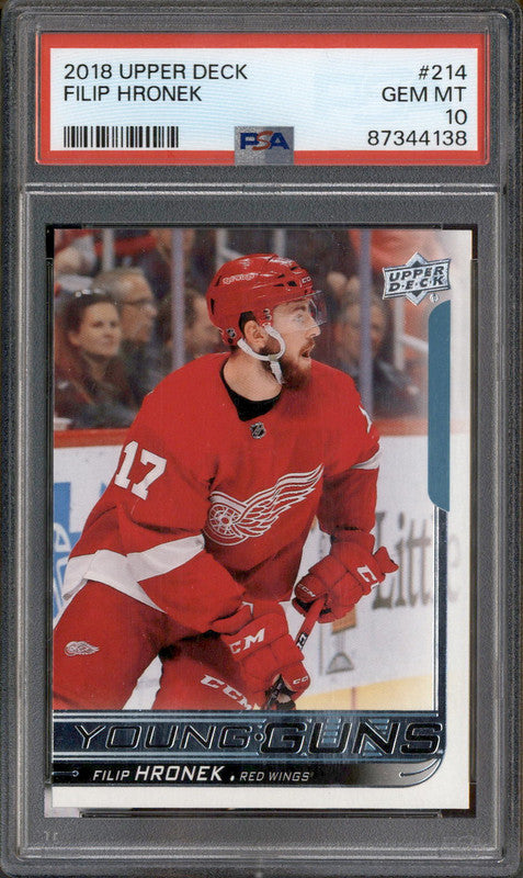 2018 Upper Deck #214 Filip Hronek Young Guns RC Rookie PSA 10