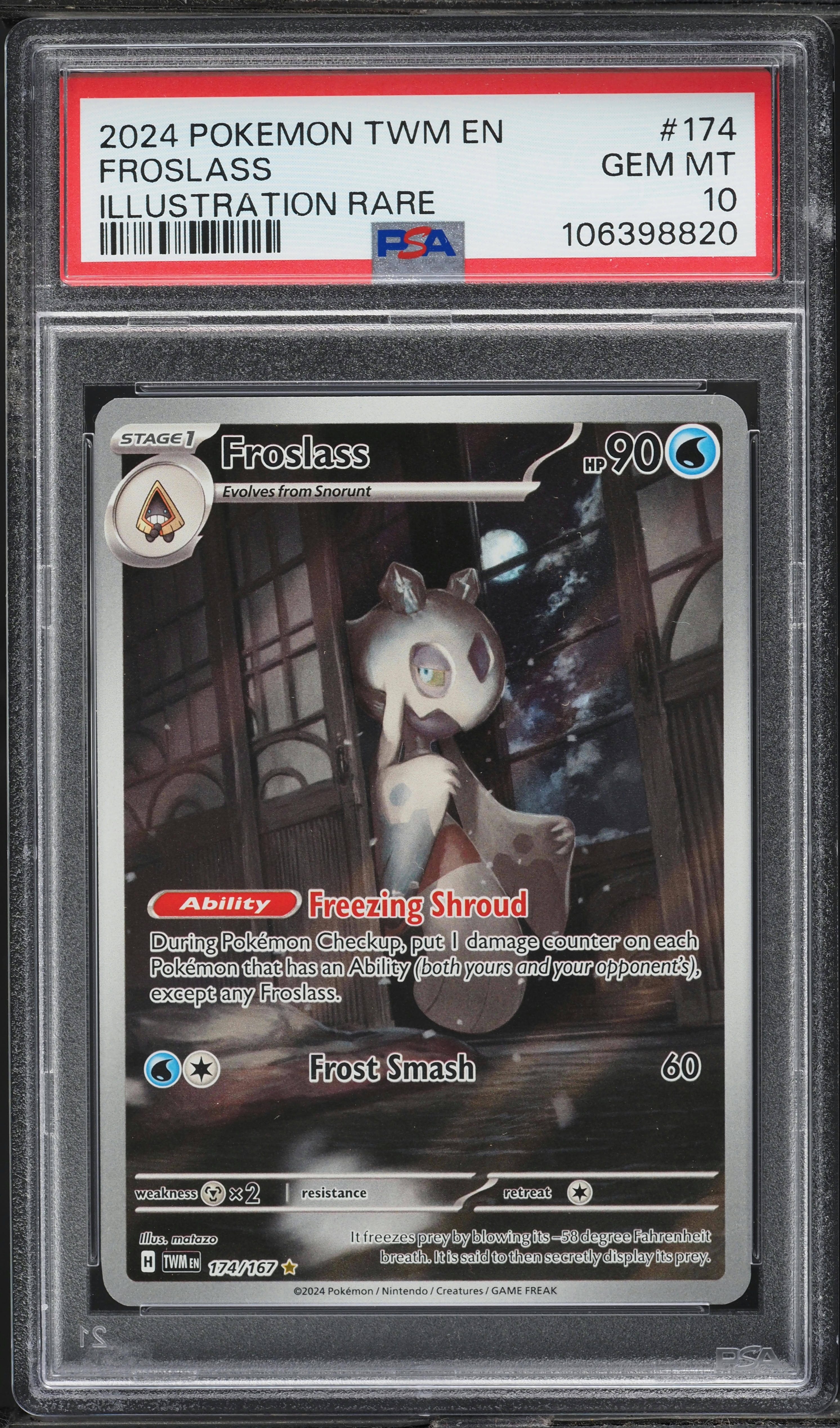 2024 Pokemon SV Twilight Masquerade Illustration Rare Froslass #174 PSA 10 GEM