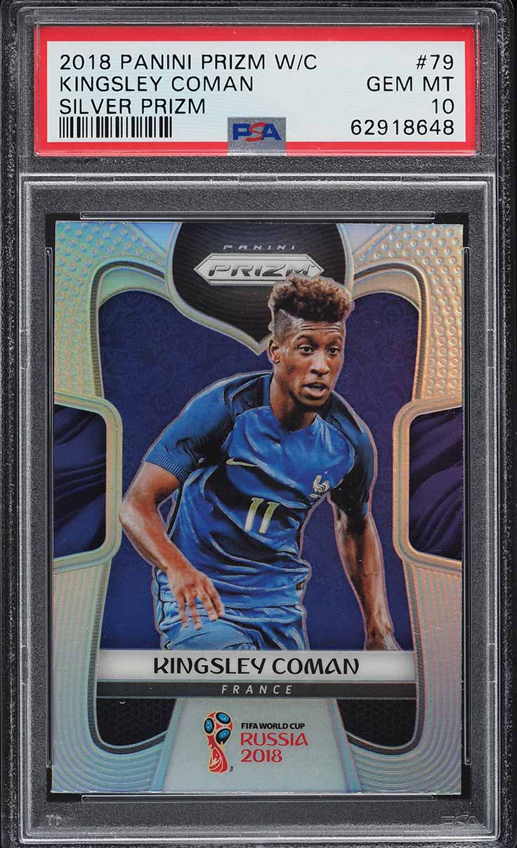 2018 Panini Prizm World Cup Silver Prizms Kingsley Coman #79 PSA 10 GEM MINT