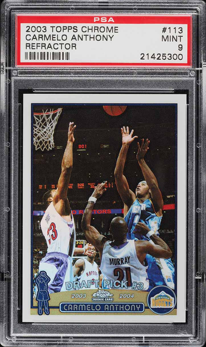 2003 Topps Chrome Refractor Carmelo Anthony ROOKIE #113 PSA 9 MINT