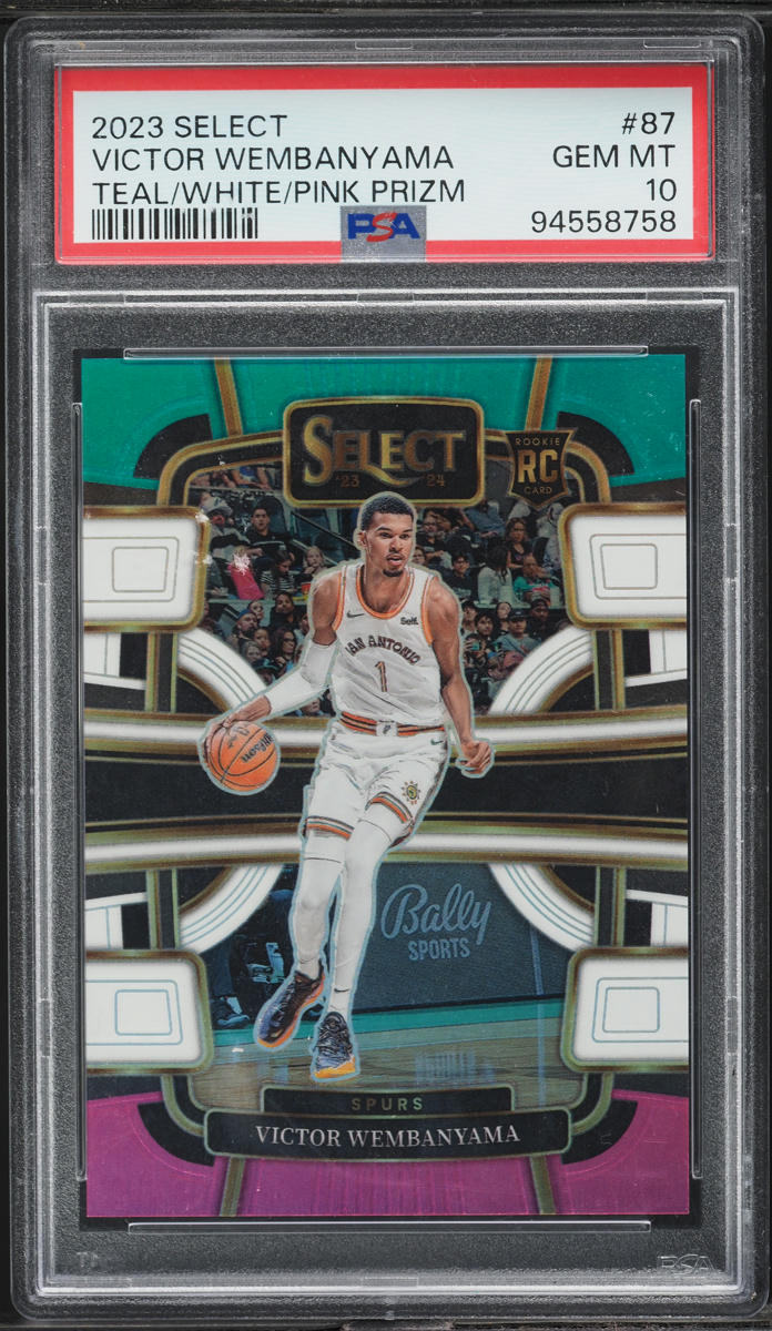 2023 Select Concourse Teal White Pink Prizm Victor Wembanyama ROOKIE /49 PSA 10