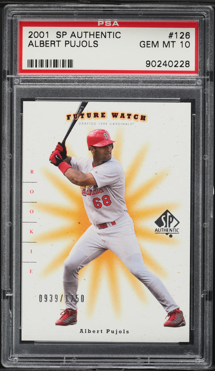 2001 SP Authentic Albert Pujols ROOKIE /1250 #126 PSA 10 GEM MINT