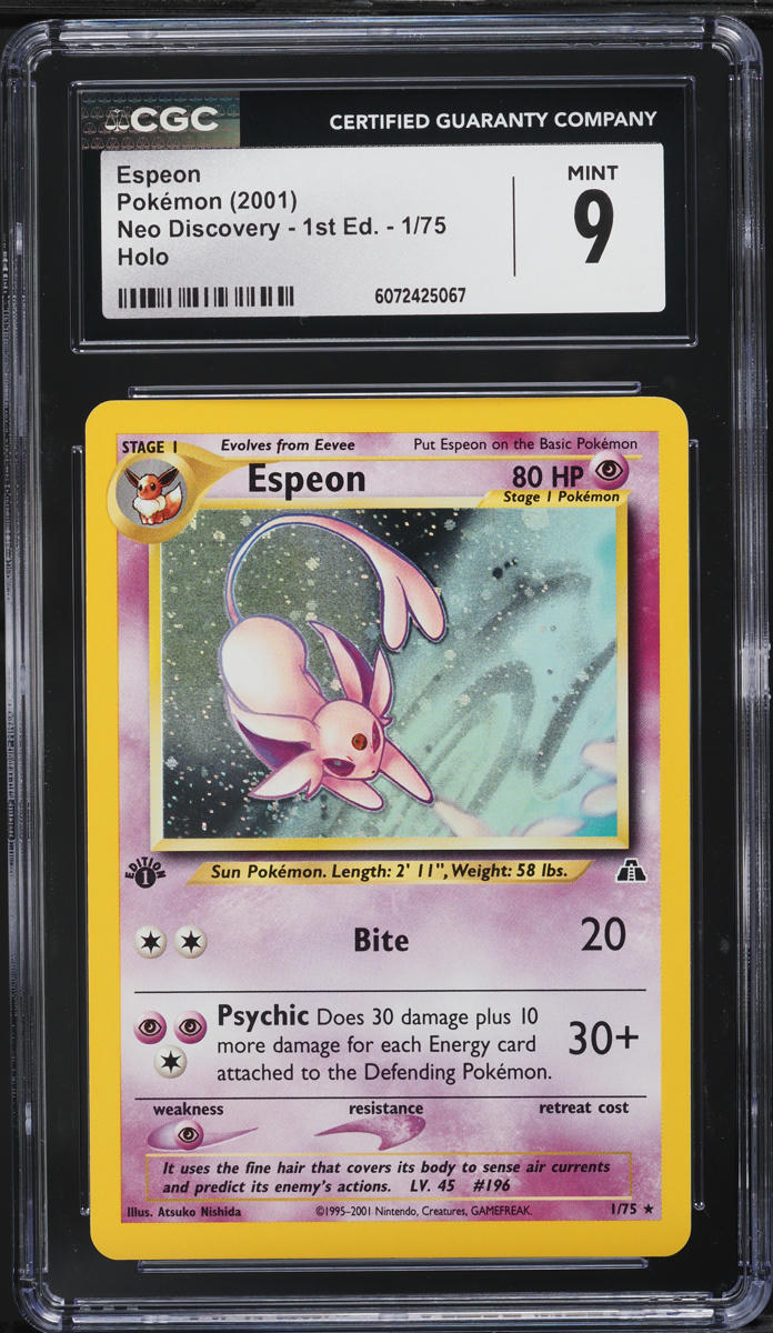 2001 Pokemon Neo Discovery 1st Edition Holo Espeon #1 CGC 9 MINT