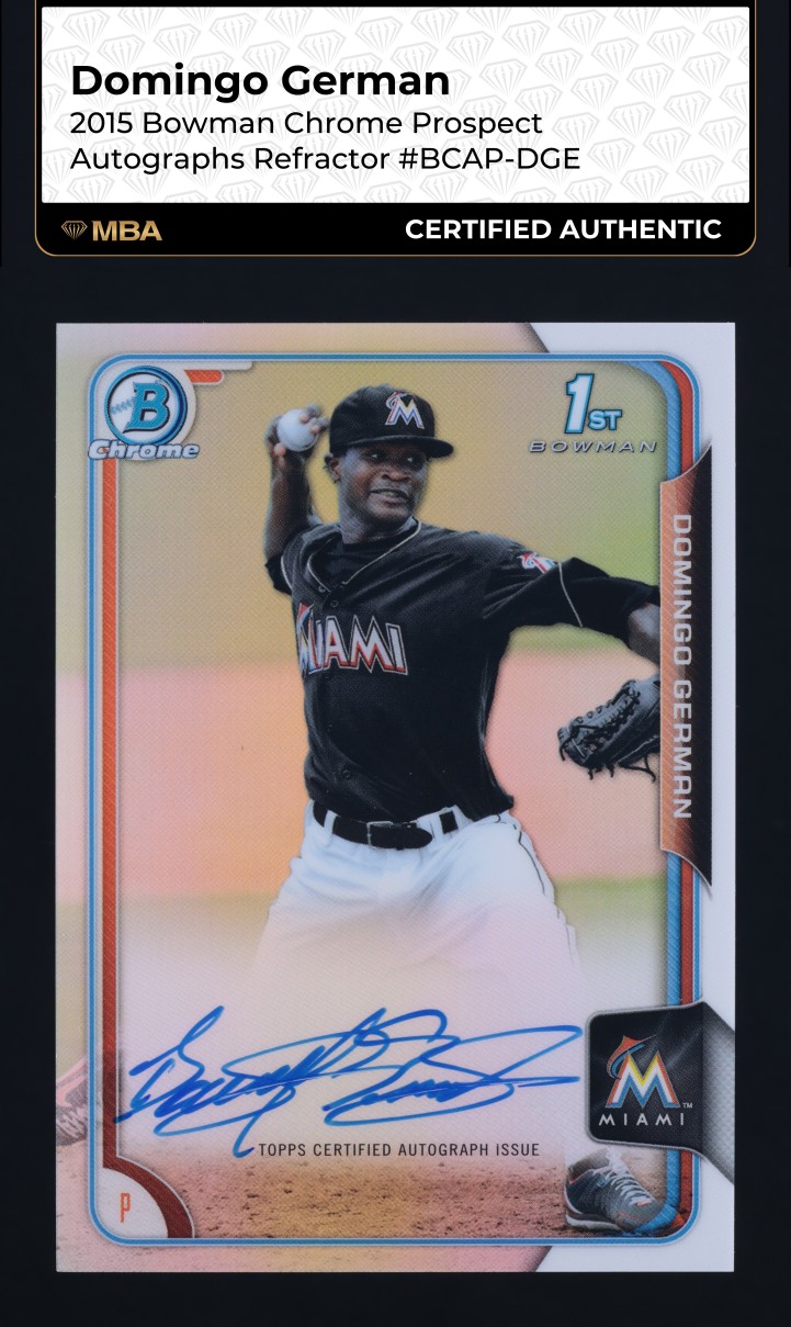 2015 Bowman Chrome Refractor Domingo German PROSPECT AUTO /499 #BCAPDGE MBA AUTH