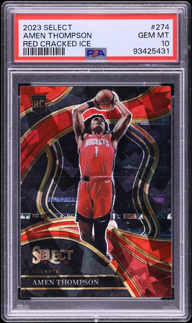 2023 Select Courtside Red Cracked Ice Amen Thompson ROOKIE #274 PSA 10 GEM MINT