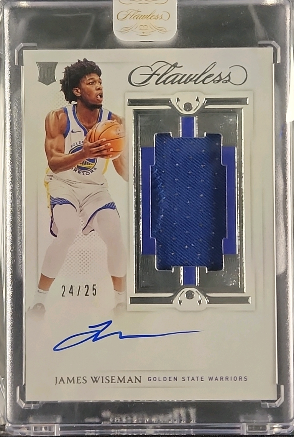 2020 Panini Flawless Vertical James Wiseman ROOKIE PATCH AUTO /25 MBA AUTH