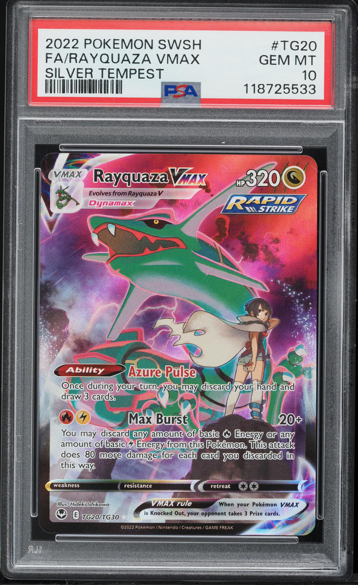 2022 Pokemon Sword & Shield Silver Tempest CHR Rayquaza VMAX #TG20 PSA 10 GEM MINT