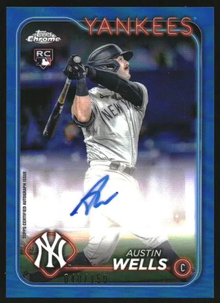 2024 Topps Chrome Update Autographs Blue Refractors Austin Wells RC  Auto /150