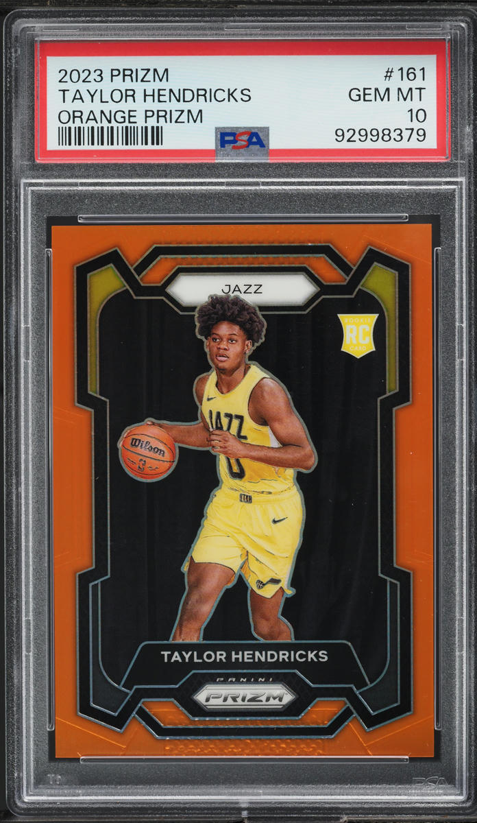 2023 Panini Prizm Orange Prizm Taylor Hendricks RC /49 #161 PSA 10 GEM MINT