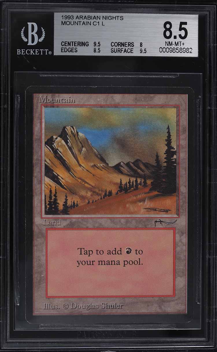1993 Magic The Gathering MTG Arabian Nights Mountain C1 L BGS 8.5 NM-MT+
