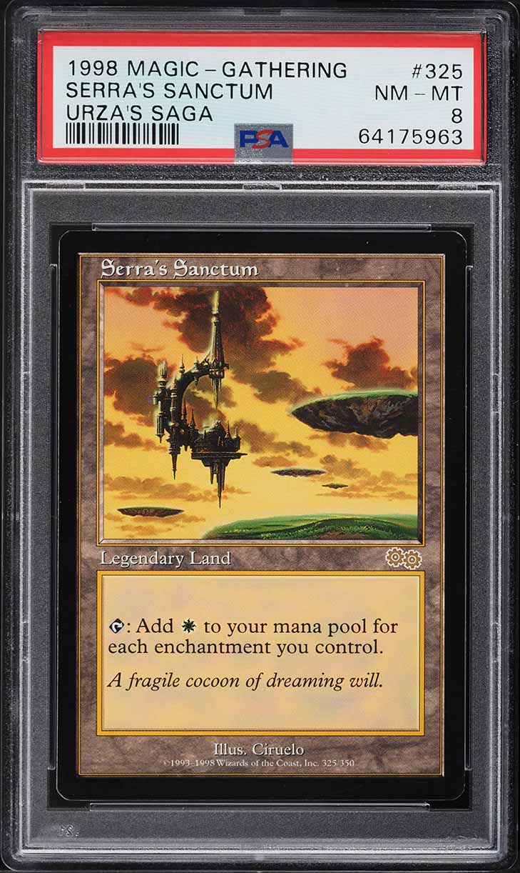 1998 Magic The Gathering MTG Urza's Saga Serra's Sanctum #325 PSA 8 NM-MT