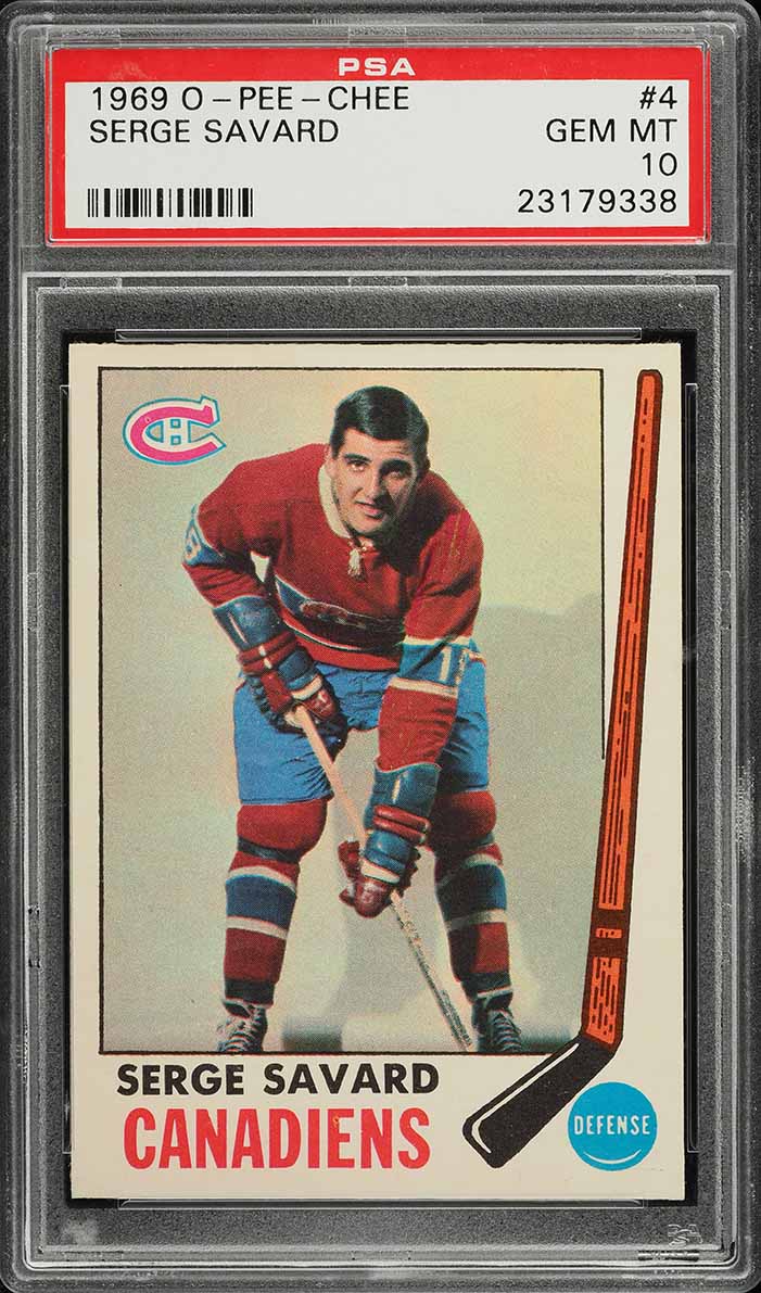 1969 O-Pee-Chee Hockey Serge Savard ROOKIE RC #4 PSA 10 GEM MINT