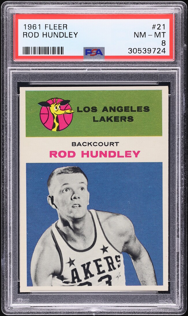 1961 Fleer Basketball Rod Hundley ROOKIE #21 PSA 8 NM-MT