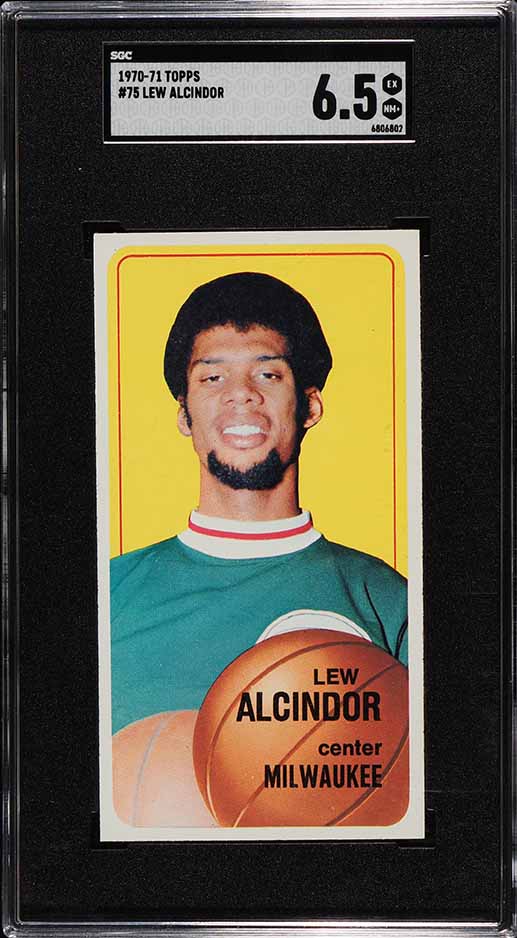 1970 Topps Basketball Lew Alcindor #75 SGC 6.5 EXMT+
