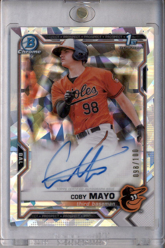 2021 Bowman Chrome Autographs Atomic Refractor Coby Mayo Autograph Auto /100