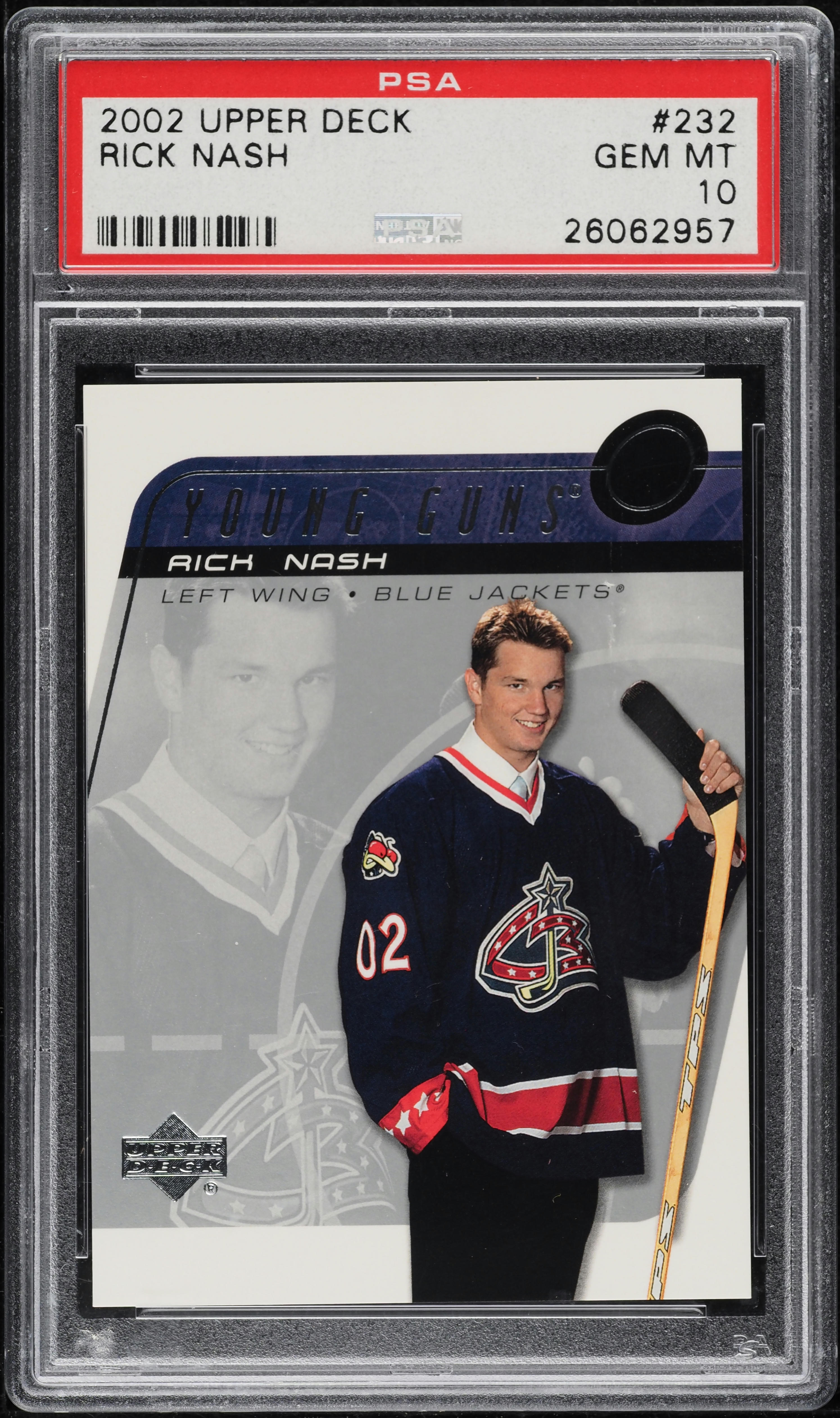 2002 Upper Deck Young Guns Rick Nash ROOKIE #232 PSA 10 GEM MINT