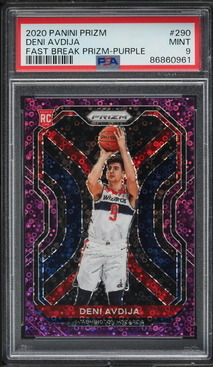 2020 Panini Prizm Fast Break Purple Deni Avdija ROOKIE /75 #290 PSA 9 MINT