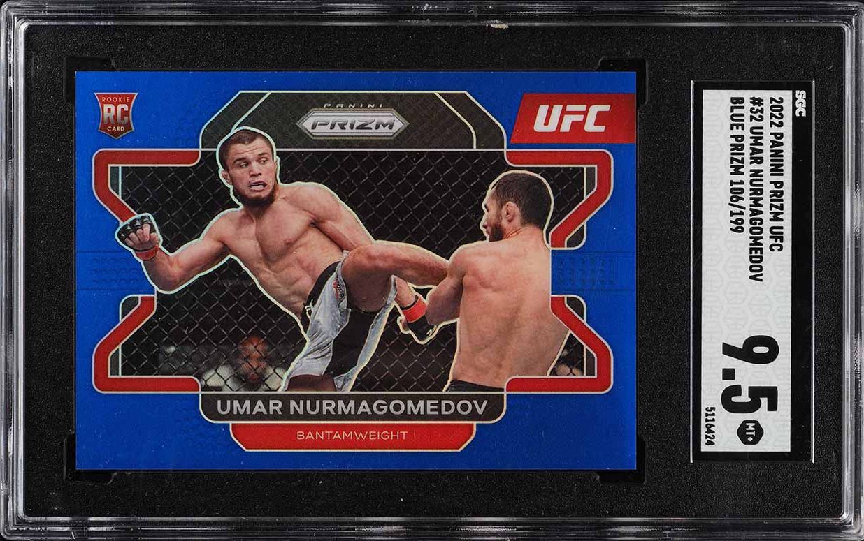 2022 Panini Prizm UFC Blue Umar Nurmagomedov ROOKIE /199 #32 SGC 9.5 MINT+