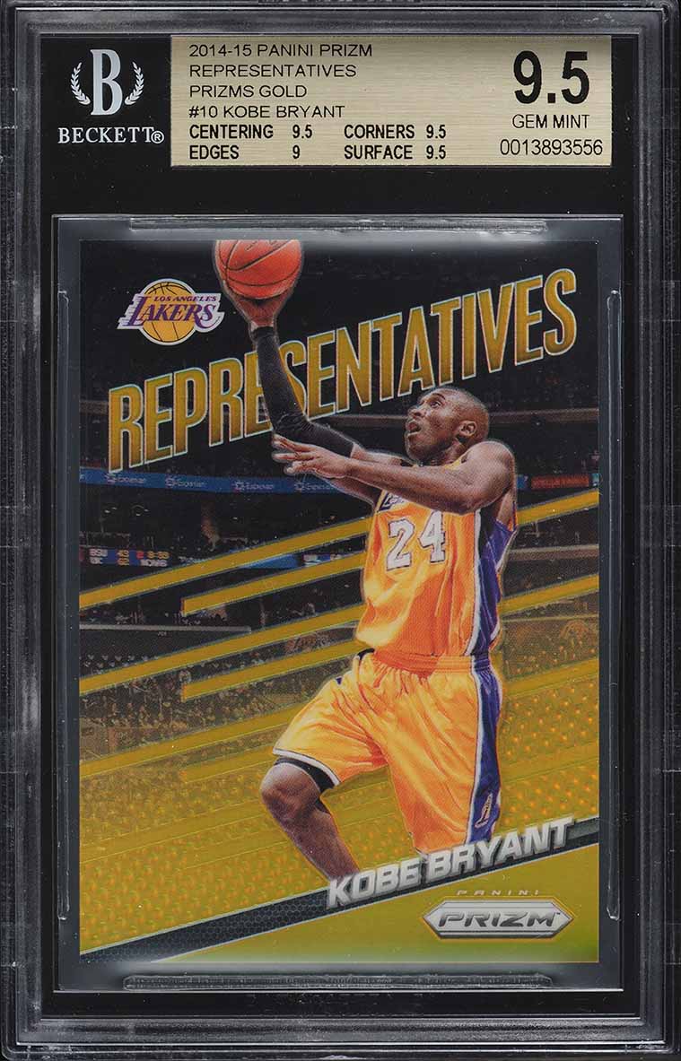 2014 Panini Prizm Representatives Gold Kobe Bryant JERSEY # 8/10 #10 BGS 9.5 GEM