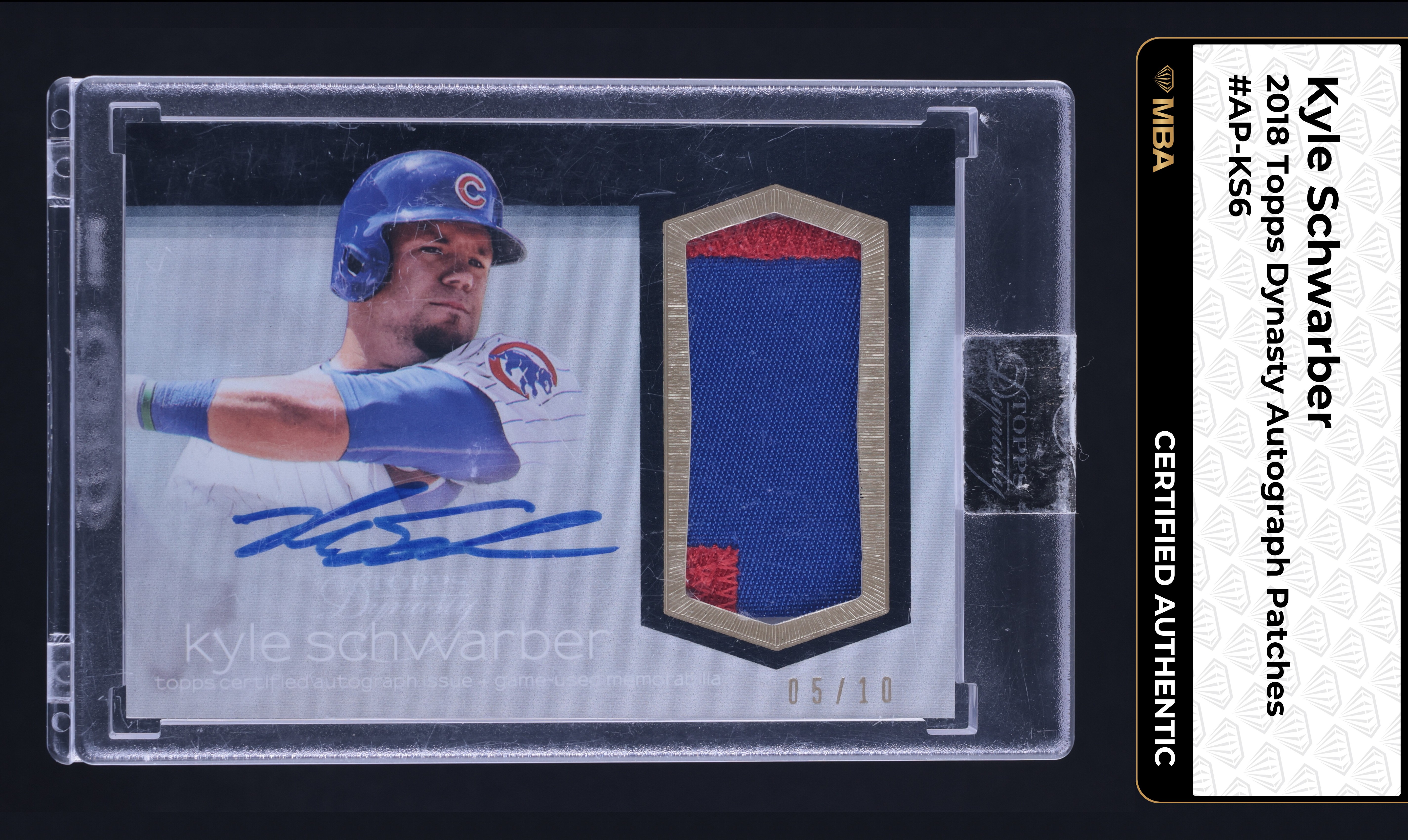 2018 Topps Dynasty Kyle Schwarber PATCH AUTO /10 #AP-KS6 MBA AUTH