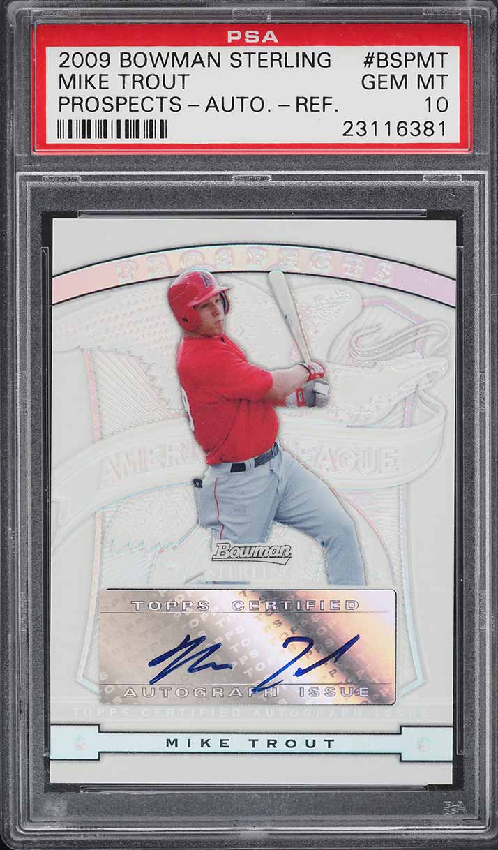 2009 Bowman Sterling Refractor Mike Trout ROOKIE AUTO /199 PSA 10 GEM MINT