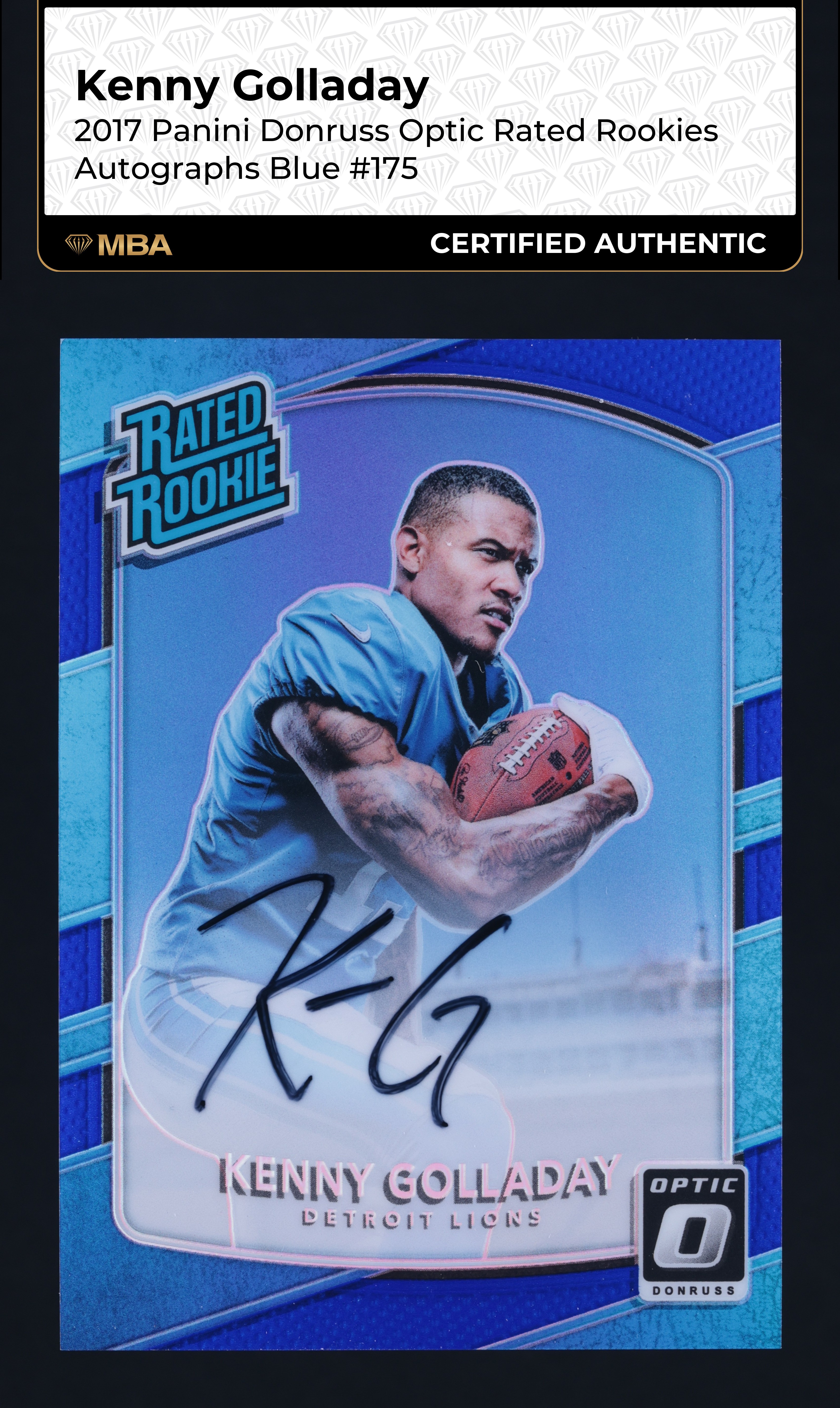 2017 Donruss Optic Rated Blue Kenny Golladay ROOKIE AUTO /75 #175 MBA AUTH