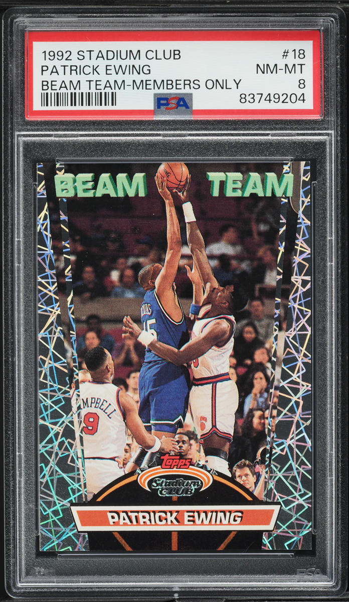 1992 Stadium Club Beam Team Members Only Patrick Ewing #18 PSA 8 NM-MT