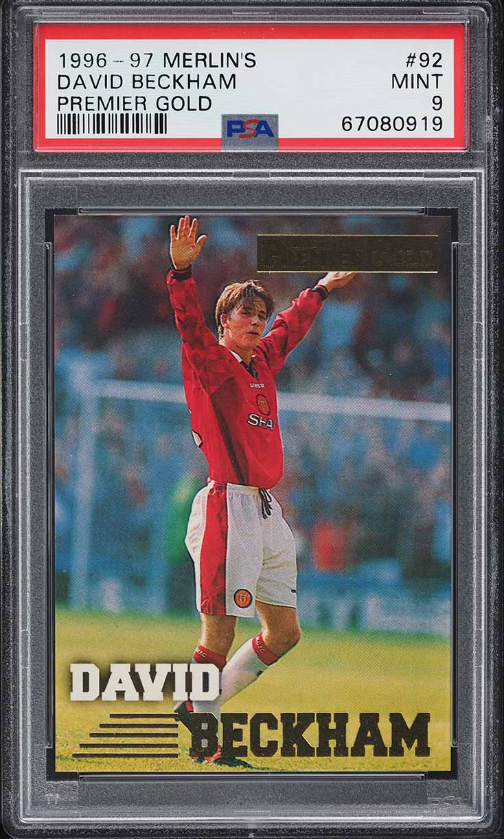 1996 Merlin's Premier Gold David Beckham ROOKIE #92 PSA 9 MINT