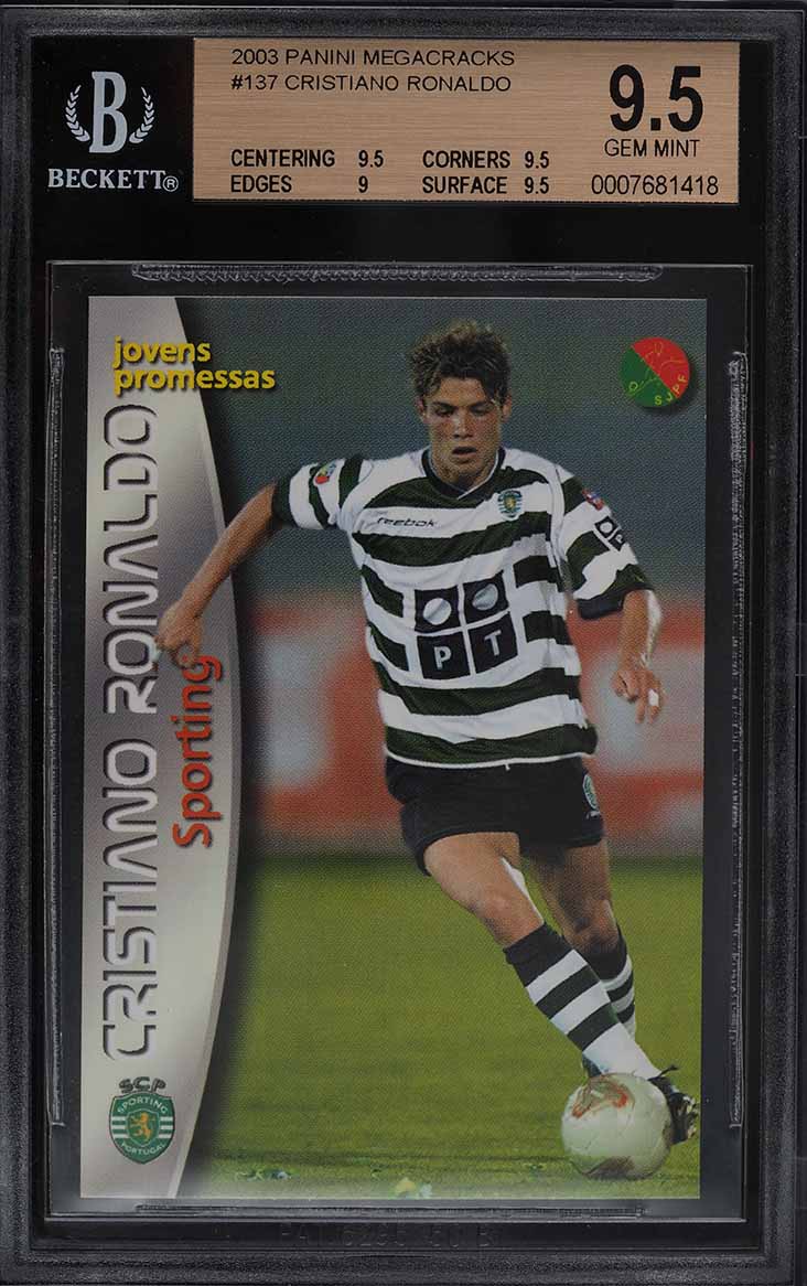 2003 Panini Sports Mega Craques Cristiano Ronaldo ROOKIE #137 BGS 9.5 GEM MINT