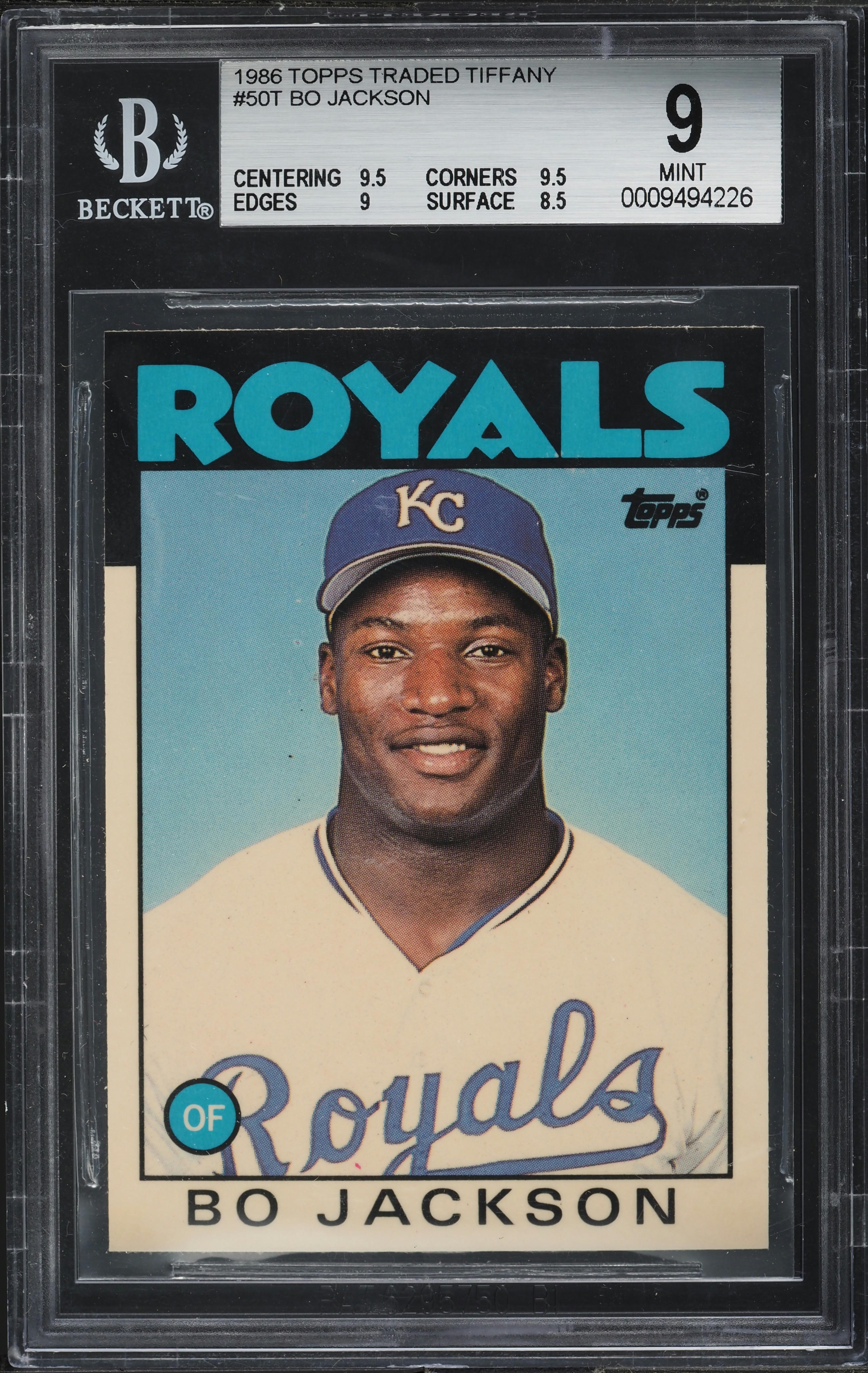 1986 Topps Traded Tiffany Bo Jackson ROOKIE #50T BGS 9 MINT