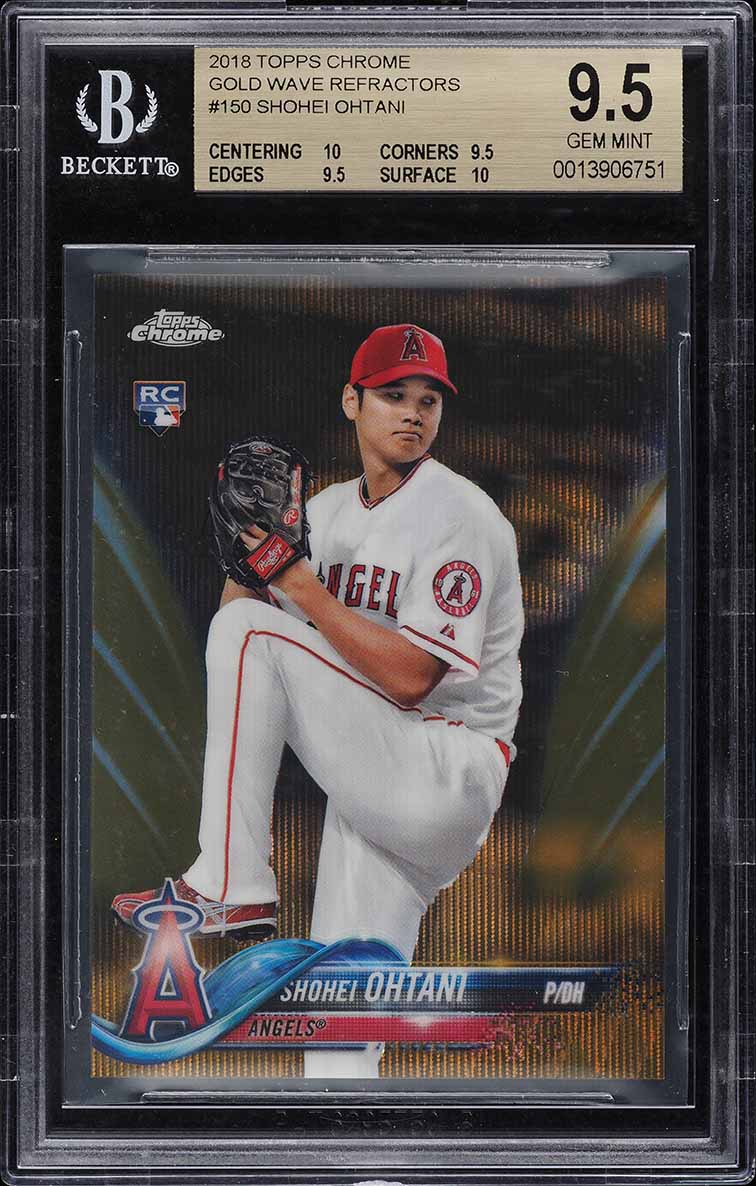 2018 Topps Chrome Gold Wave Refractor Shohei Ohtani ROOKIE /50 #150 BGS 9.5 GEM
