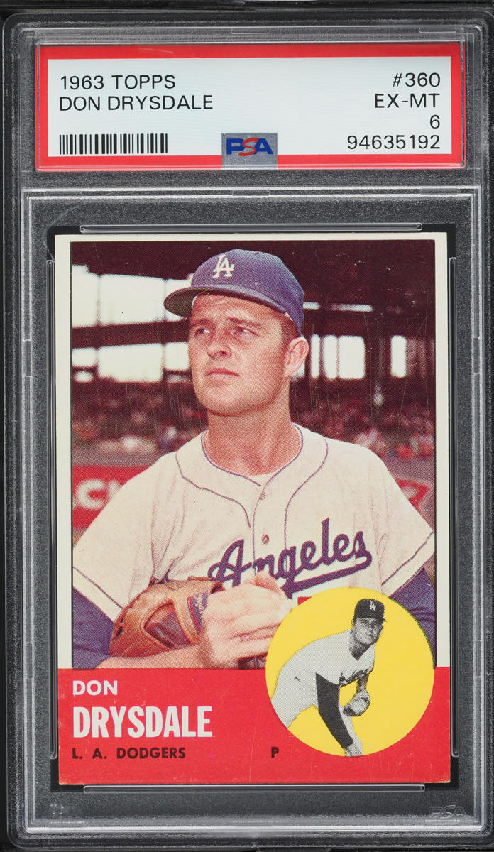 1963 Topps Don Drysdale #360 PSA 6 EXMT