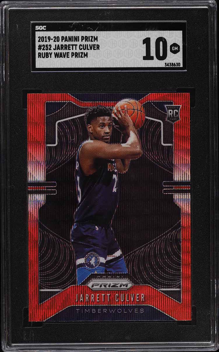 2019 Panini Prizm Ruby Wave Prizms Jarrett Culver ROOKIE #252 SGC 10 GEM MINT
