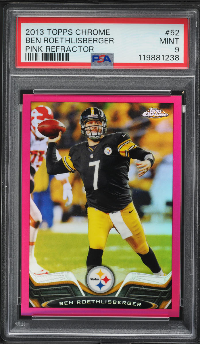 2013 Topps Chrome Pink Refractor Ben Roethlisberger /399 #52 PSA 9 MINT
