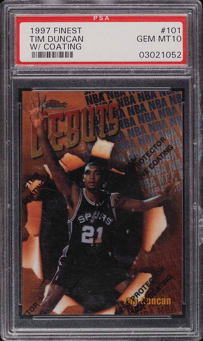1997 Finest Basketball w/ Coating Tim Duncan ROOKIE #101 PSA 10 GEM MINT