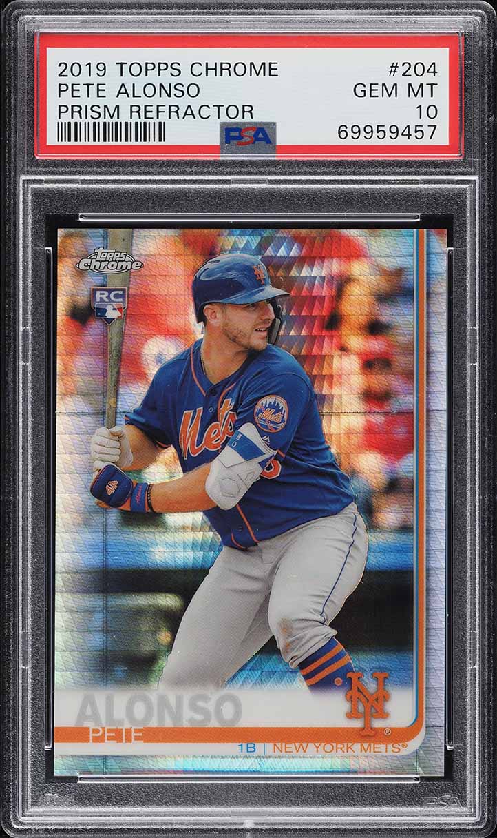 2019 Topps Chrome Prism Refractor Pete Alonso ROOKIE #204 PSA 10 GEM MINT