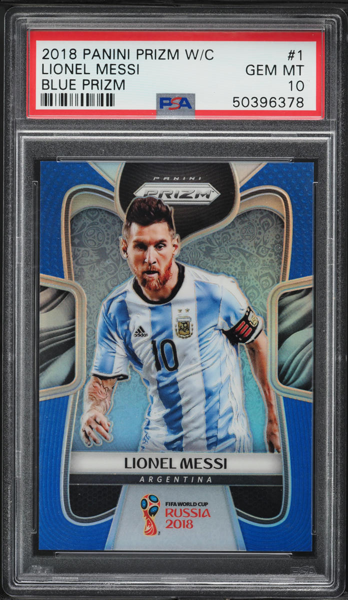 2018 Panini Prizm World Cup Blue Lionel Messi /199 #1 PSA 10 GEM MINT