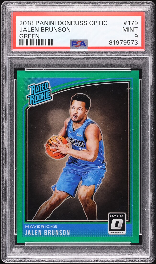2018 Donruss Optic Green Jalen Brunson ROOKIE /5 #179 PSA 9 MINT