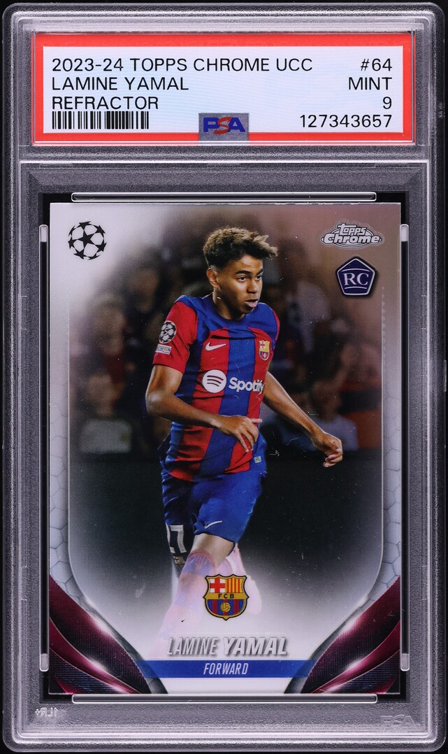 2023 Topps Chrome UCC Refractor Lamine Yamal ROOKIE #64 PSA 9 MINT